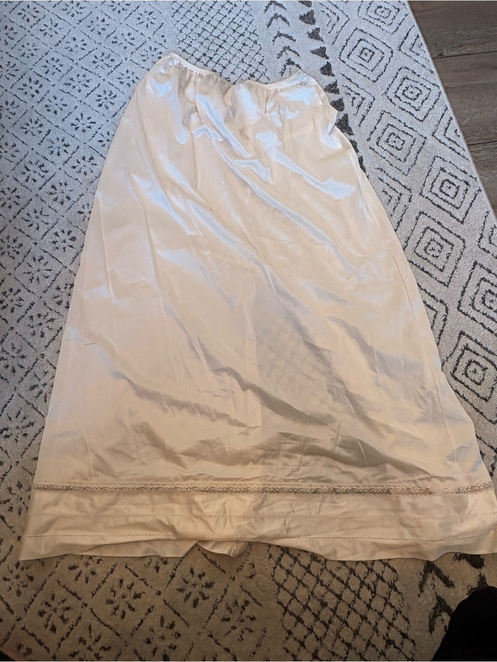 Classic White Satin Half Slip with Lace Trim